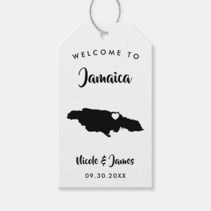 Jamaica Wedding Welcome Bag Tags, Inselkarte Geschenkanhänger