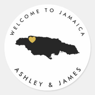 Jamaica Wedding Welcome Sticker for Box, Bag