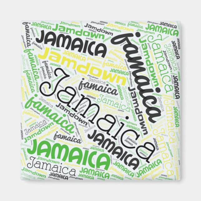 Jamaica Word Cloud Magnet (Vorne)
