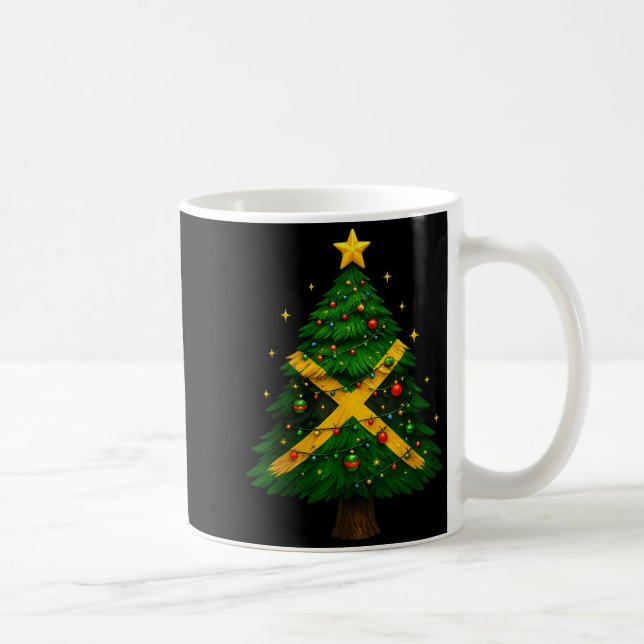 Jamaican Christmas Tree Design, Festive Holiday Gr Kaffeetasse (Rechts)