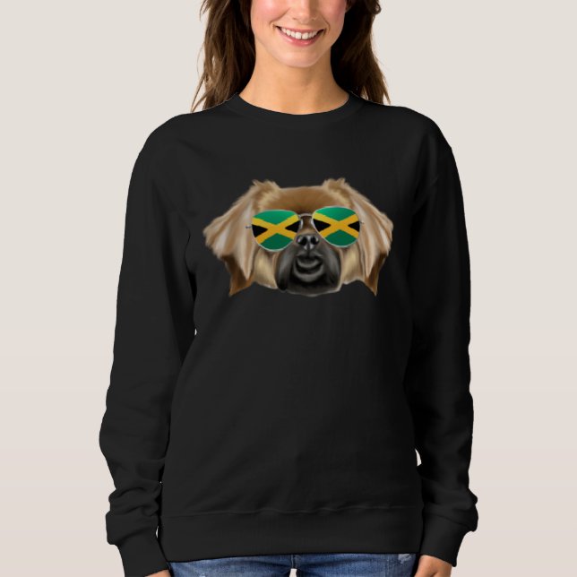 Jamaican Flag Tibetan Spaniel Dog Jamaica Pocket Sweatshirt (Vorderseite)