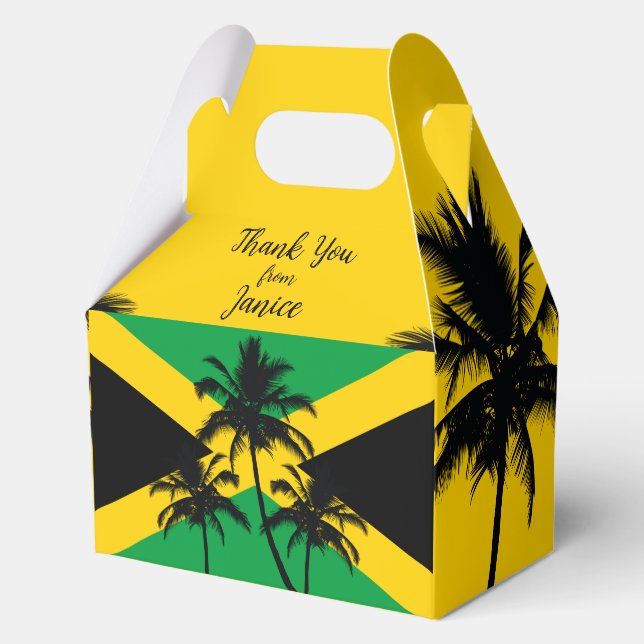 Jamaican Flag Tropical Thank You Geschenkschachtel (Vorderseite)