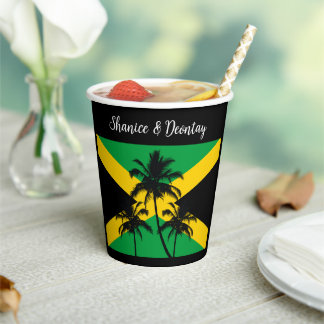 Jamaican Flag Wedding Congratulations Pappbecher