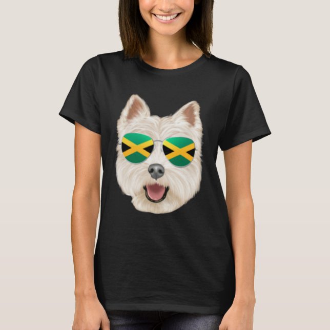 Jamaican Flag West Highland White Terrier Dog Jama T-Shirt (Vorderseite)