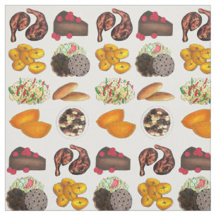 Jamaican Foods Caribbean Island Cuisine Print Stoff
