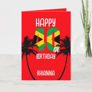 Jamaican Happy 40. Geburtstag Karte