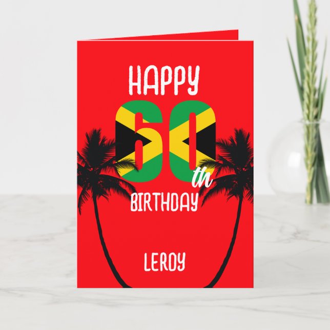 Jamaican Happy 60. Geburtstag Karte (Vorderseite)