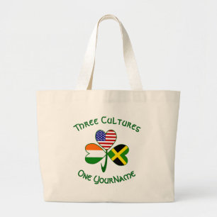 Jamaican Irish American Flags Shamrock Your Name Jumbo Stoffbeutel