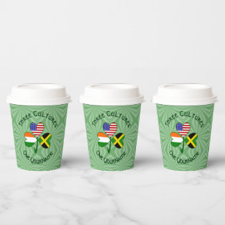 Jamaican Irish American Shamrock Personalized Text Pappbecher