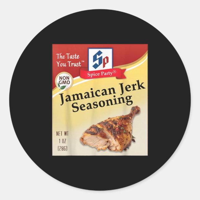 Jamaican Jerk Seasoning Condiment Holiday Spice Co Runder Aufkleber (Vorderseite)