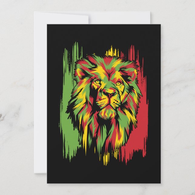 Jamaican Lion Rasta African Reggae Einladung (Vorderseite)