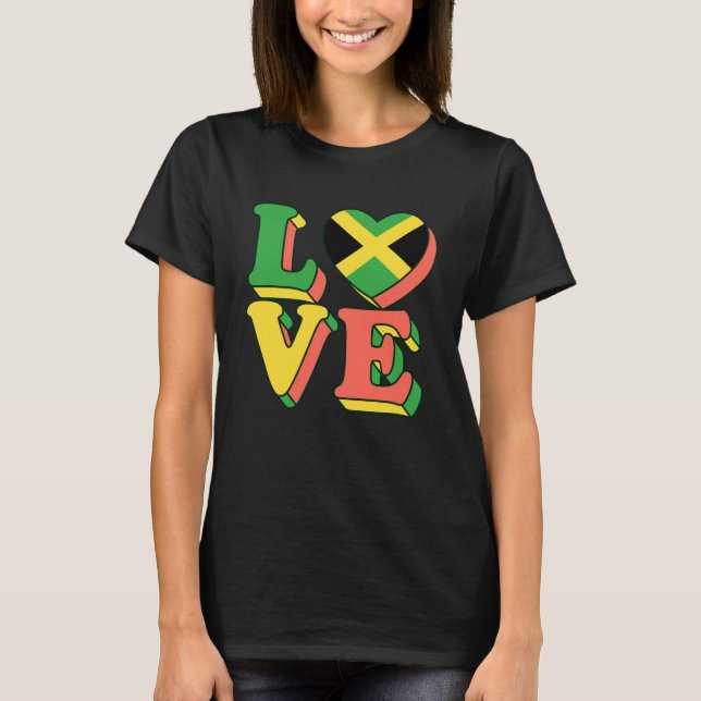 Jamaican Love Jamaica Flag Independence Day Men Wo T-Shirt (Vorderseite)