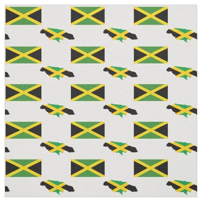 JAMAICAN MAP | jamaikanische Flagge Stoff (Muster)