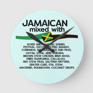 Jamaican Mixed With Jamaica Proud  Runde Wanduhr