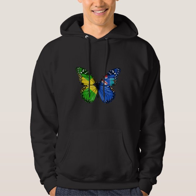 Jamaican Montserratian Flag Butterfly Hoodie (Vorderseite)