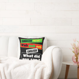 Jamaican Patois "Wah Yuh Seh" Rasta Typografie Kissen