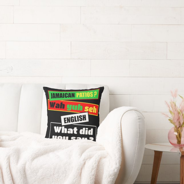 Jamaican Patois "Wah Yuh Seh" Rasta Typografie Kissen (Liege)