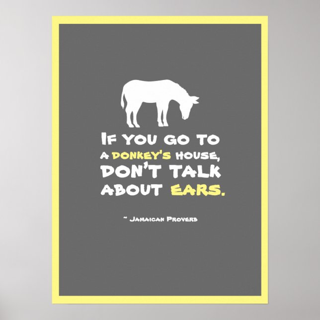 Jamaican Proverb Poster (Vorne)