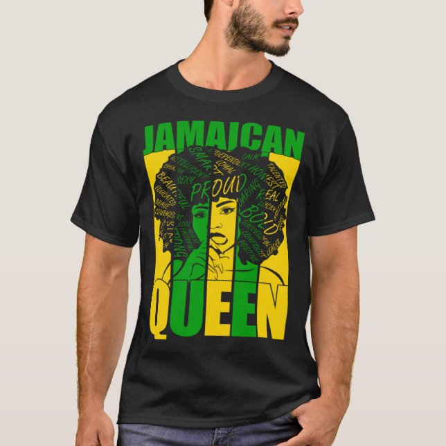Jamaican Queen for Proud and Independent Jamaica W T-Shirt (Vorderseite)