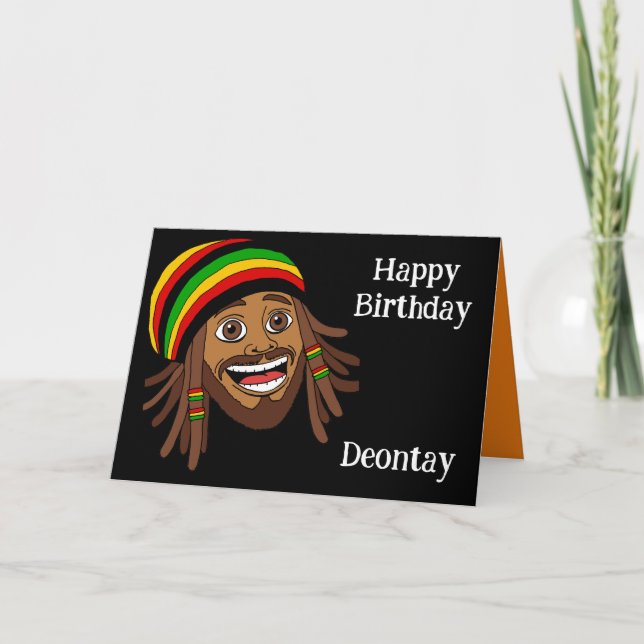 Jamaican Rasta Birthday Karte (Vorderseite)