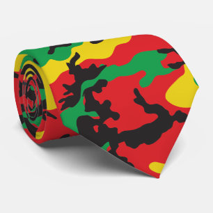 Jamaican Rasta Camouflage Print Gemustert Krawatte