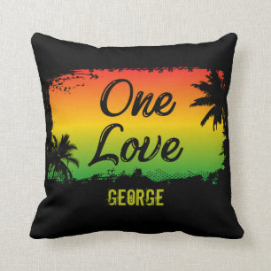 Jamaican Rasta Flag Farbe eine Liebe tropisch Kissen