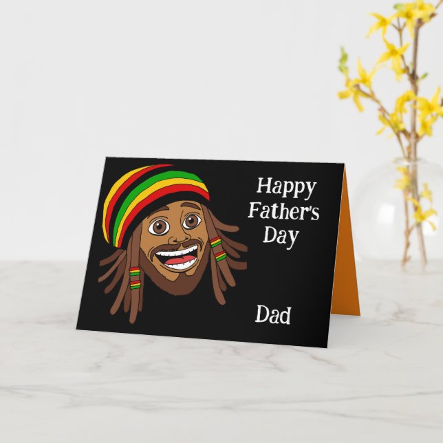 Jamaican Rasta Happy Fathers Day Karte (Gelbe Blume)