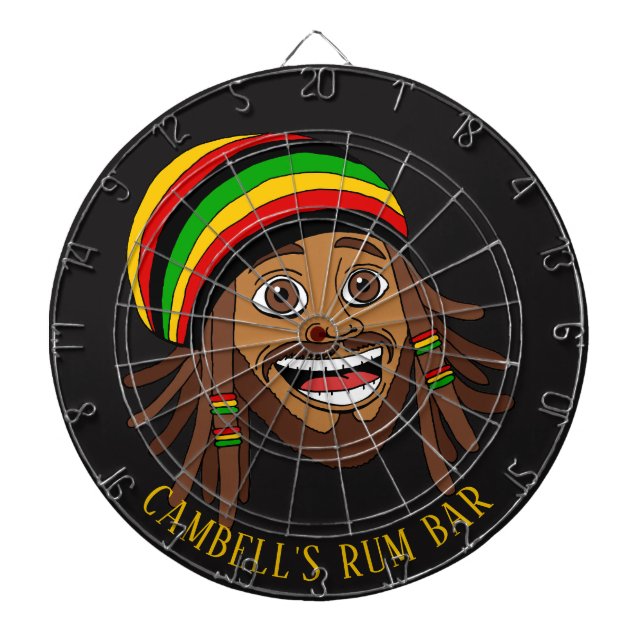 Jamaican Rasta Man Caribbean Sports Bar Dartscheibe (vorne)