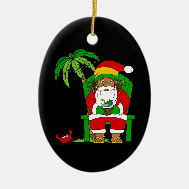 Jamaican Rasta Santa Claus Weihnachten Keramik Ornament (Vorne)