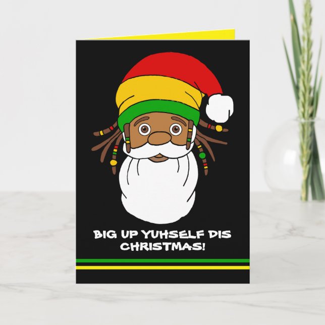Jamaican Rasta Santa Merry Weihnachten Karte (Vorderseite)