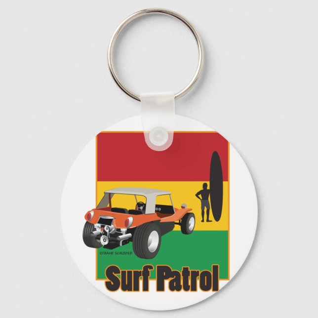 Jamaican Rasta Surfpatrol Buggy Schlüsselanhänger (Vorderseite)