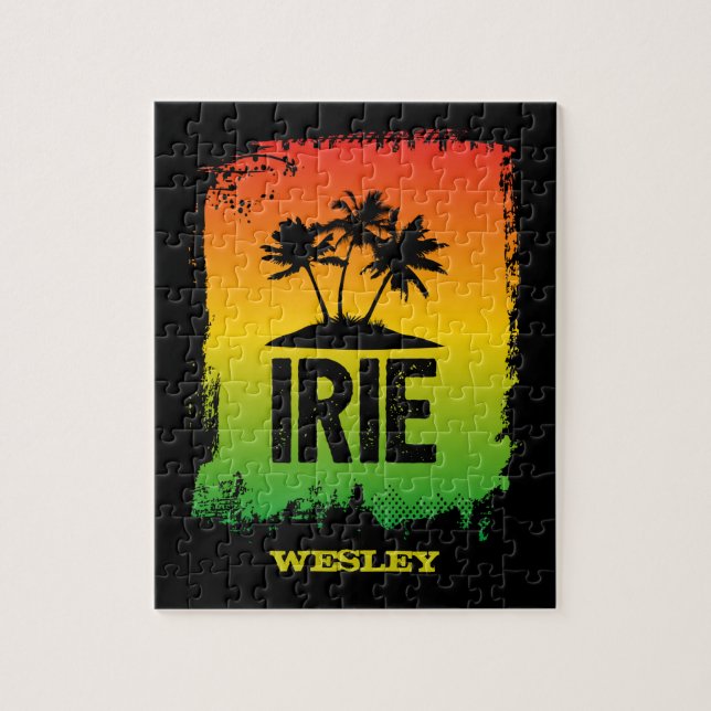 Jamaican Rastafarian IRIE Rasta Flag Farben Puzzle (Vertikal)