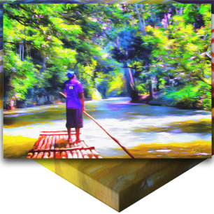 Jamaican River Raft Ride J001 Art Leinwanddruck