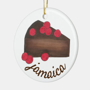 Jamaican Rum Cake Slice Caribbean Food Keramik Ornament