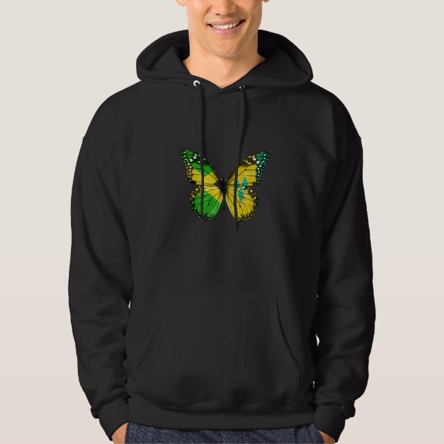 Jamaican Saint Vincentian Flag Butterfly   Hoodie (Vorderseite)