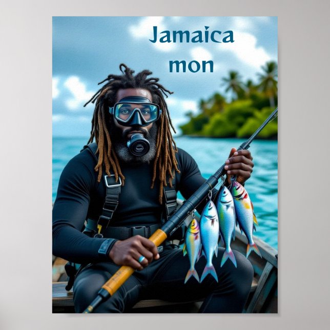 Jamaican spear fisherman poster (Vorne)
