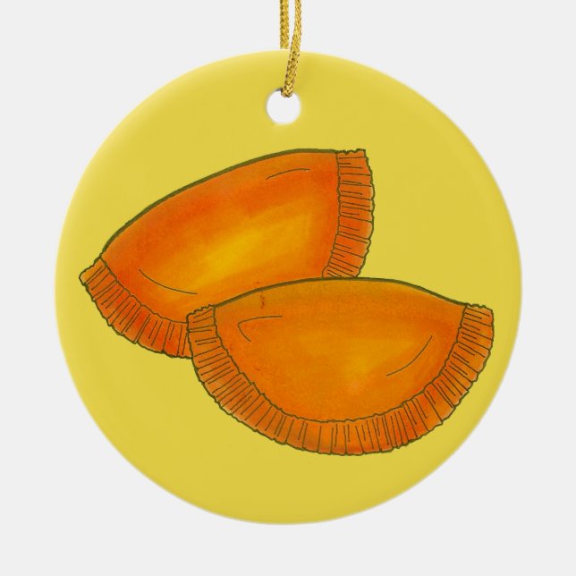 Jamaican Spicy Beef Patty Patties Jamaica Pastry Keramik Ornament (Vorne)