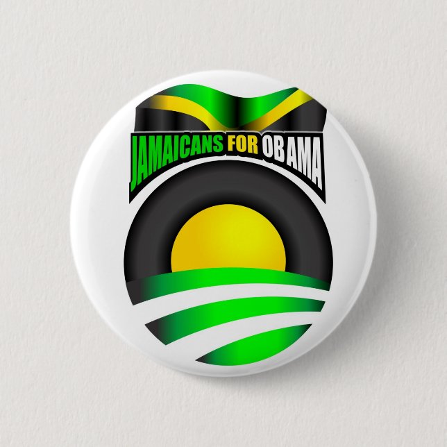 Jamaicans für Obama-Knopf Button (Vorderseite)