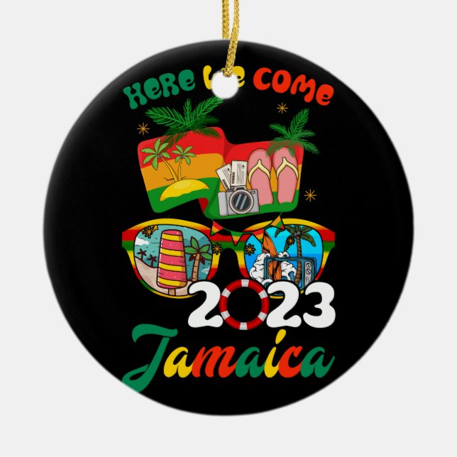 Jamaika 2023 Hier kommen wir Matching Family Dream Keramik Ornament (Vorne)