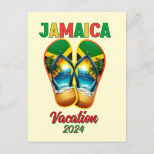Jamaika 2024 Flip Flop Urlaub Tropischer Strand  Postkarte