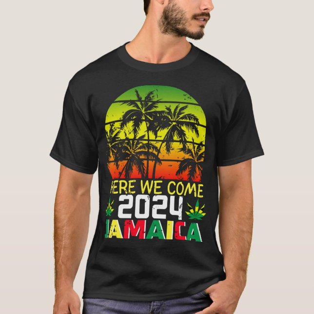 Jamaika 2024 Hier kommen wir Männer T - Shirt (Vorderseite)