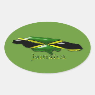 Jamaika-Aufkleber Ovaler Aufkleber