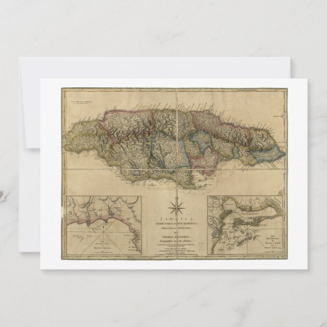 Jamaika aus der neuesten Surveys Map (1775) (Vorderseite)