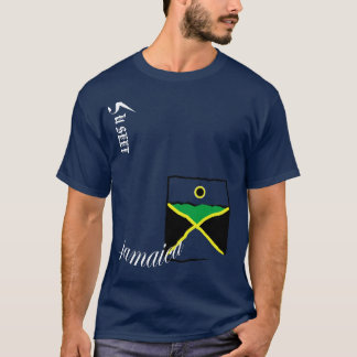 Jamaika beschädigte Taschen-Marine-T-Shirt T-Shirt