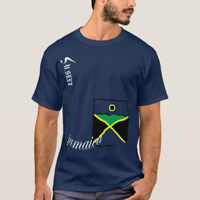 Jamaika beschädigte Taschen-Marine-T-Shirt T-Shirt (Vorderseite)