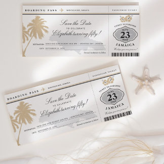 Jamaika Boarding Pass Save the Date Geburtstag