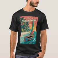 Jamaika Boot Illustration Reise Kunst Vintage