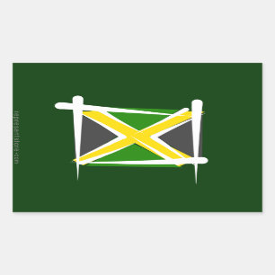 Jamaika-Bürsten-Flagge Rechteckiger Aufkleber