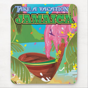 Jamaika Cartoon-Reiseplakat Mousepad