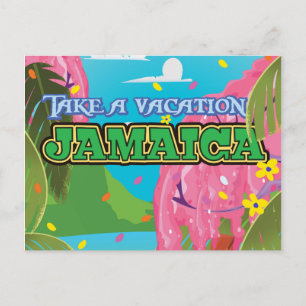 Jamaika Cartoon-Reiseplakat Postkarte